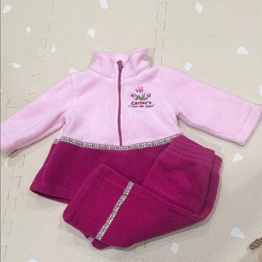 Vintage Carter's Two-Tone Pink Fleece Set